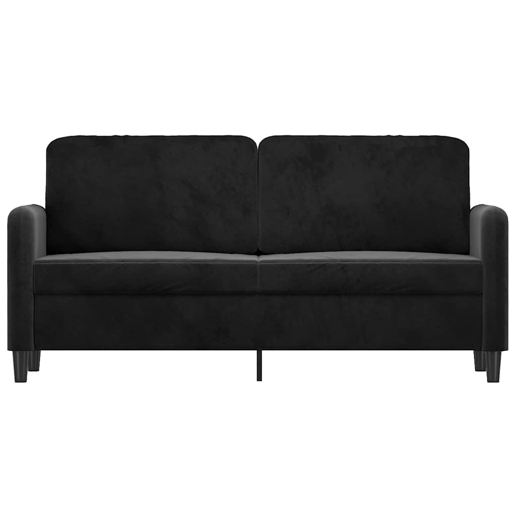 Tweezitsbank 140 cm fluweel zwart is nu te koop bij PeponiXL, paradijselijk wonen!