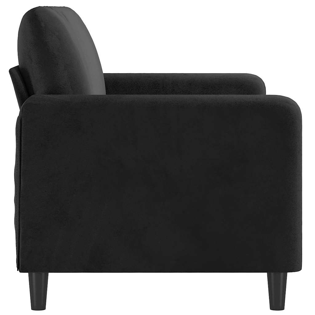 Tweezitsbank 140 cm fluweel zwart is nu te koop bij PeponiXL, paradijselijk wonen!