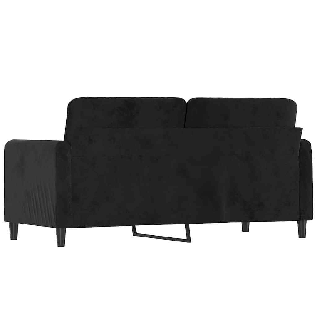 Tweezitsbank 140 cm fluweel zwart is nu te koop bij PeponiXL, paradijselijk wonen!