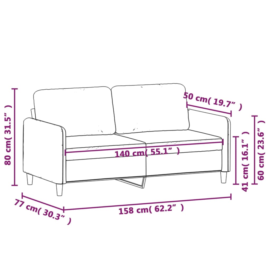 Tweezitsbank 140 cm fluweel geel is nu te koop bij PeponiXL, paradijselijk wonen!