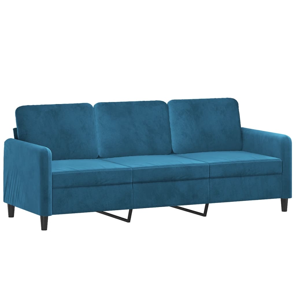 Driezitsbank 180 cm fluweel blauw is nu te koop bij PeponiXL, paradijselijk wonen!