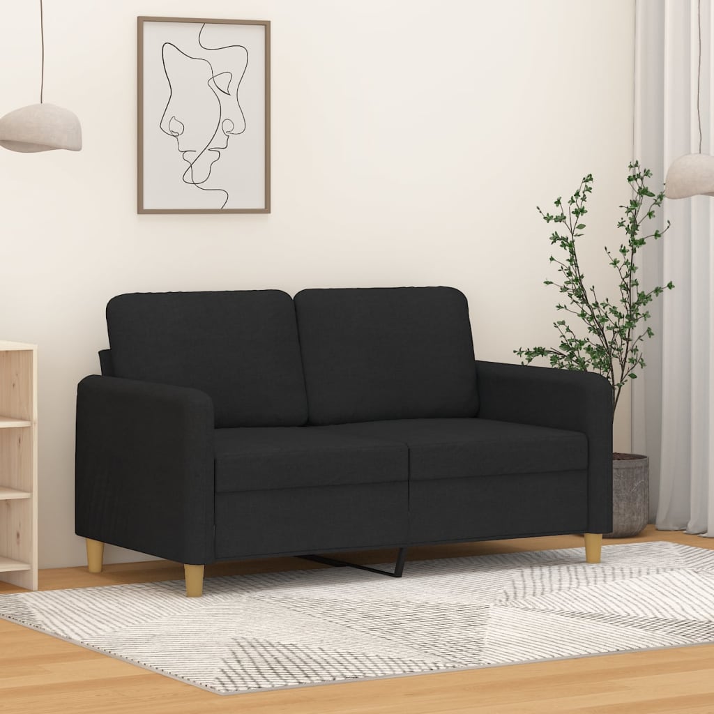 Tweezitsbank 120 cm stof zwart is nu te koop bij PeponiXL, paradijselijk wonen!
