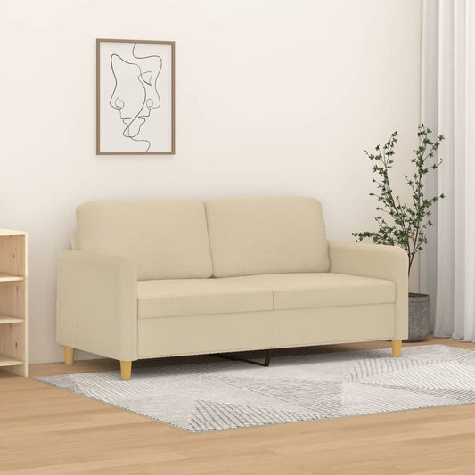 Tweezitsbank 140 cm stof crèmekleurig is nu te koop bij PeponiXL, paradijselijk wonen!