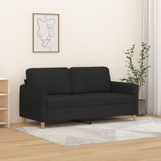 Tweezitsbank 140 cm stof zwart is nu te koop bij PeponiXL, paradijselijk wonen!