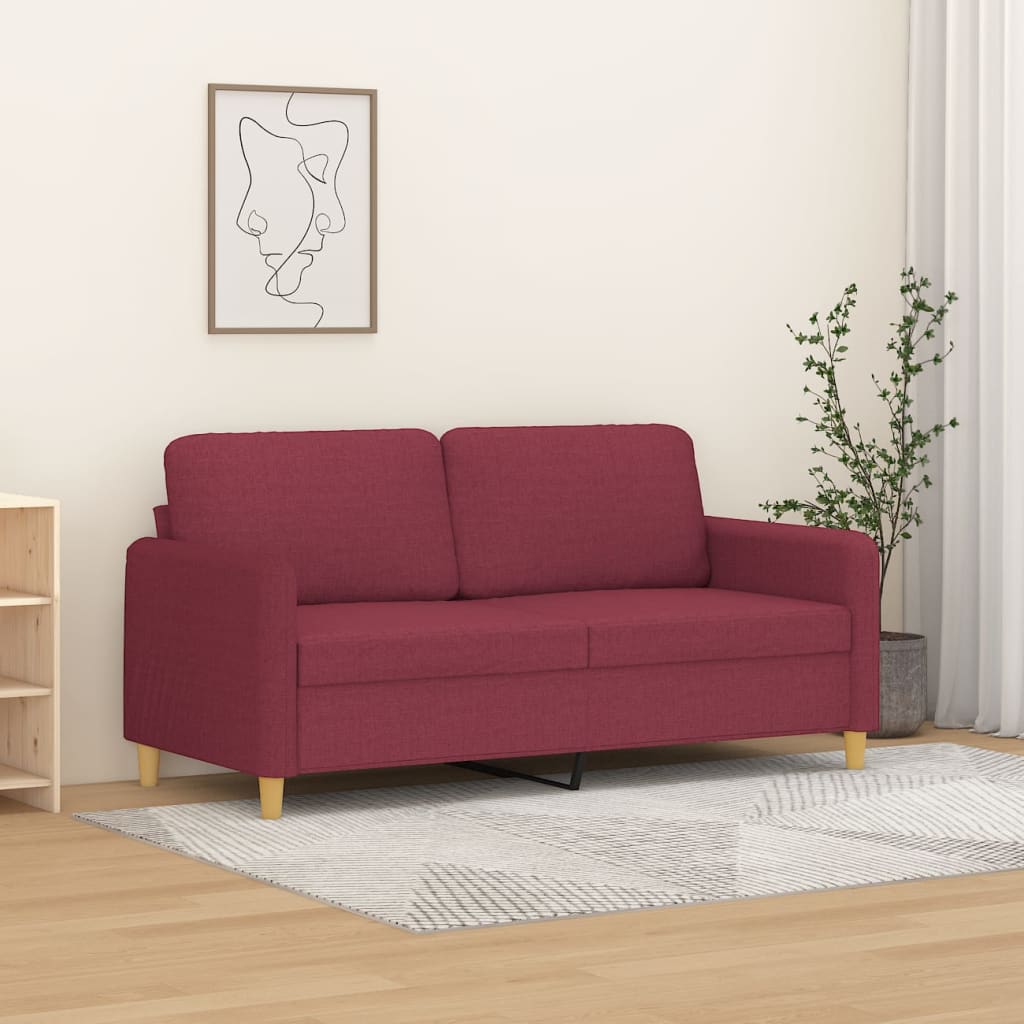 Tweezitsbank 140 cm stof wijnrood is nu te koop bij PeponiXL, paradijselijk wonen!