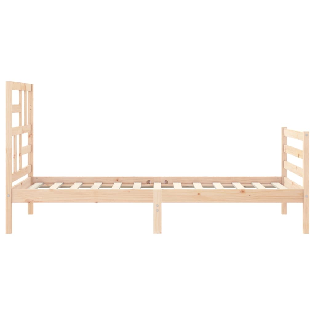 Bedframe met hoofdbord massief hout 100x200 cm is nu te koop bij PeponiXL, paradijselijk wonen!
