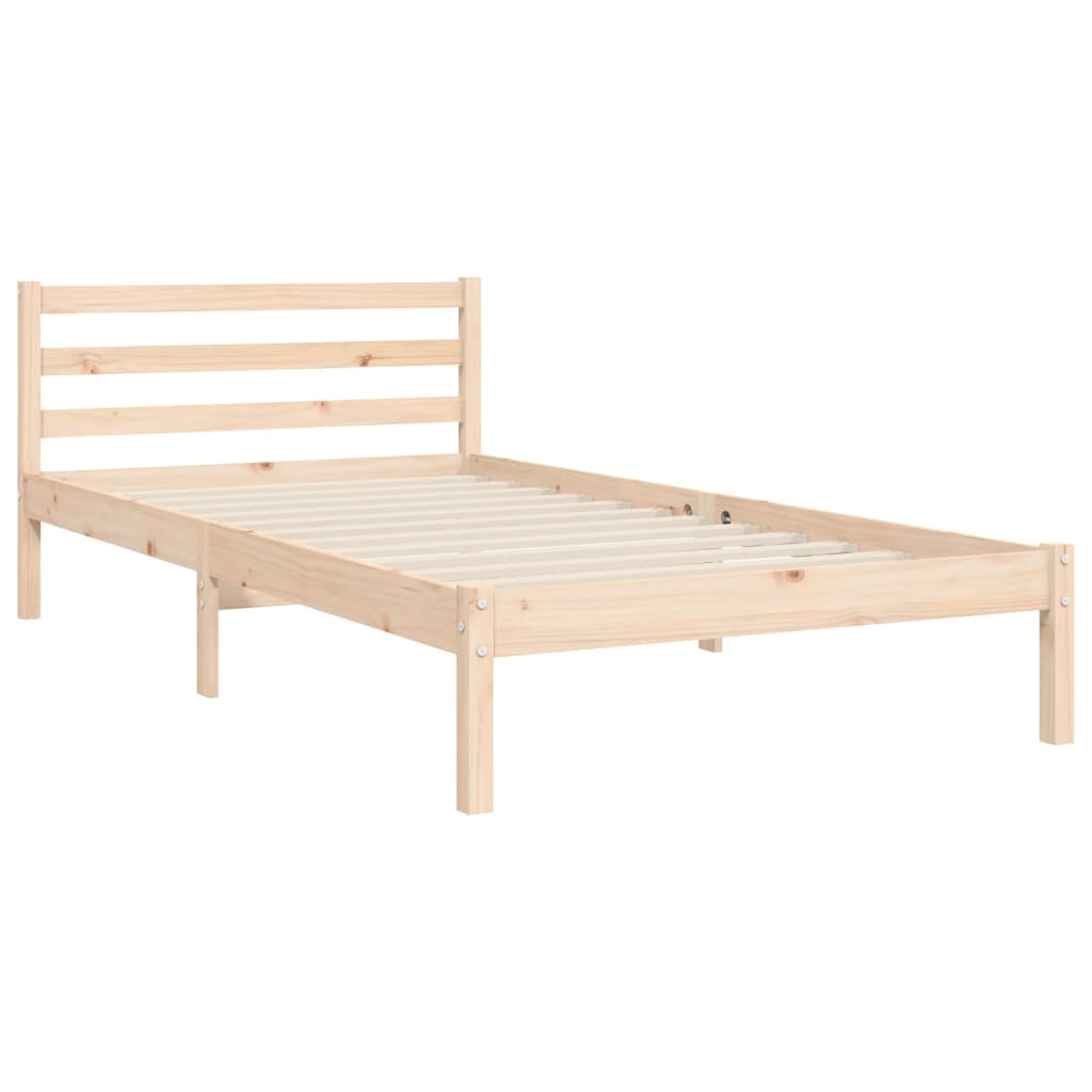 Bedframe met hoofdbord massief hout 100x200 cm is nu te koop bij PeponiXL, paradijselijk wonen!