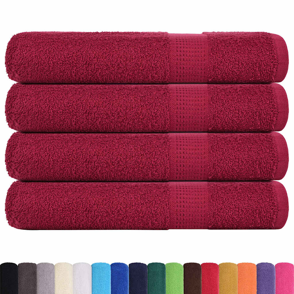 Handdoeken FROGN 4 st 100x200 cm 360 g/m² bordeaux is nu te koop bij PeponiXL, paradijselijk wonen!