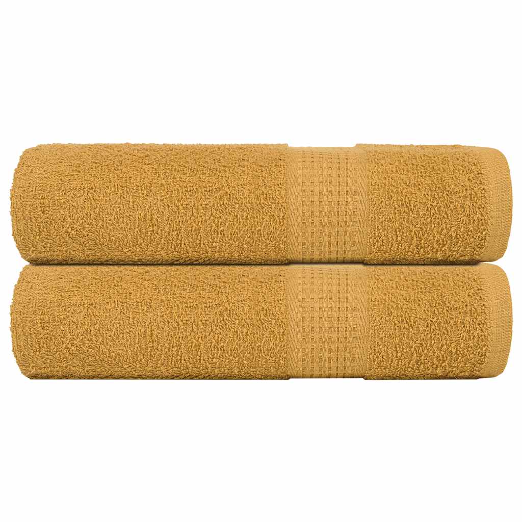 Douchehanddoeken FROGN 2 st 70x140 cm 360 g/m² goud is nu te koop bij PeponiXL, paradijselijk wonen!