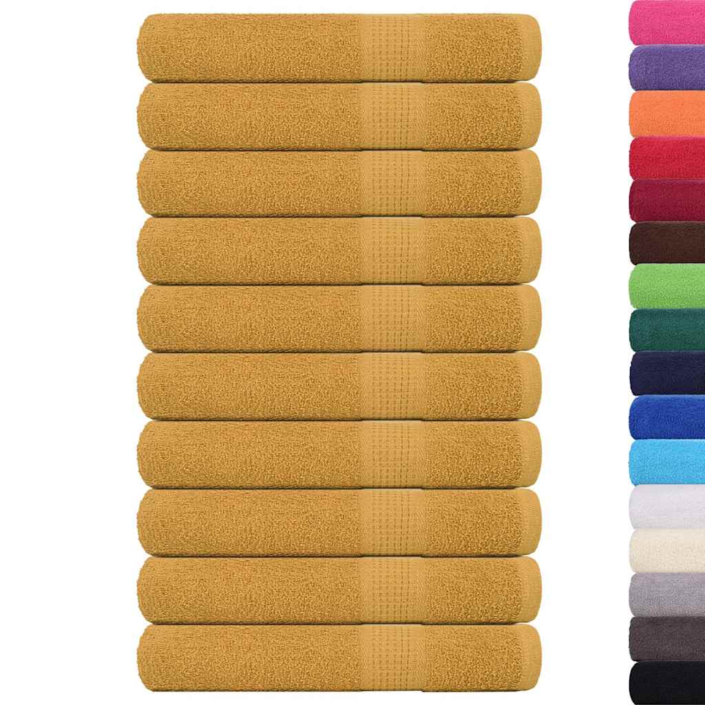 Saunahanddoeken FROGN 10 st 80x200 cm 360 g/m² goud is nu te koop bij PeponiXL, paradijselijk wonen!