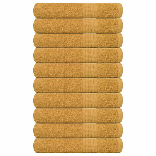 Handdoeken FROGN 10 st 100x200 cm 360 g/m² goud is nu te koop bij PeponiXL, paradijselijk wonen!