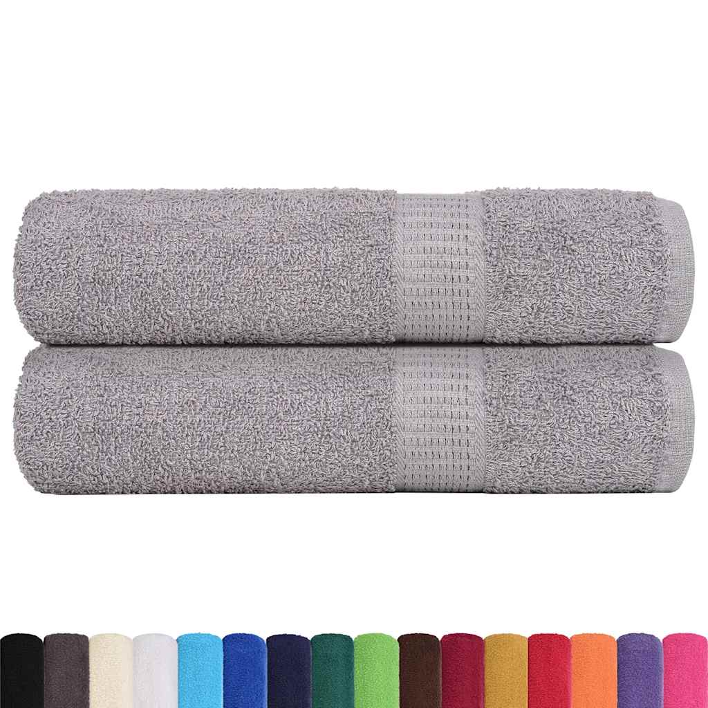 Douchehanddoeken FROGN 2 st 70x140 cm 360 g/m² grijs is nu te koop bij PeponiXL, paradijselijk wonen!