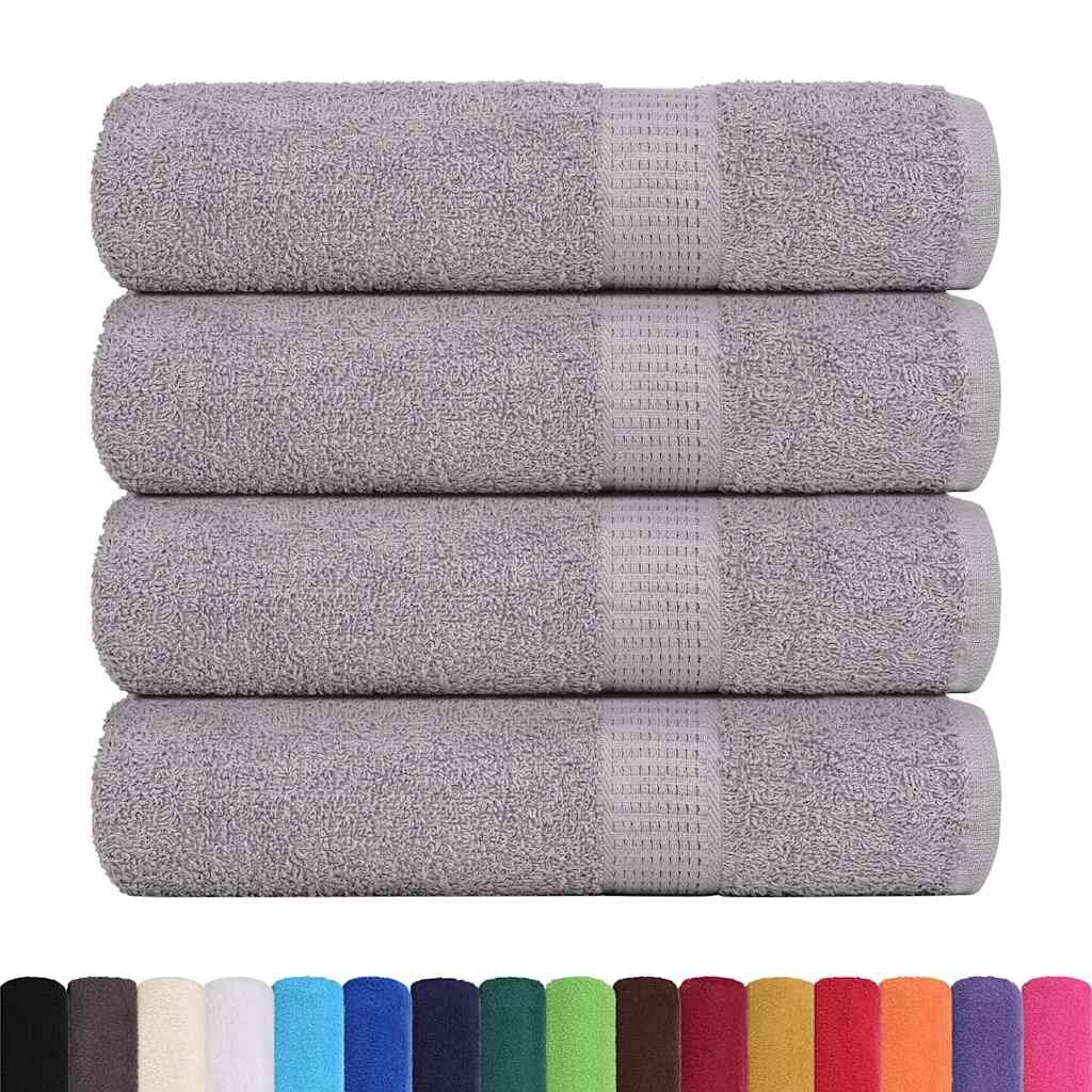 Douchehanddoeken FROGN 4 st 70x140 cm 360 g/m² grijs is nu te koop bij PeponiXL, paradijselijk wonen!