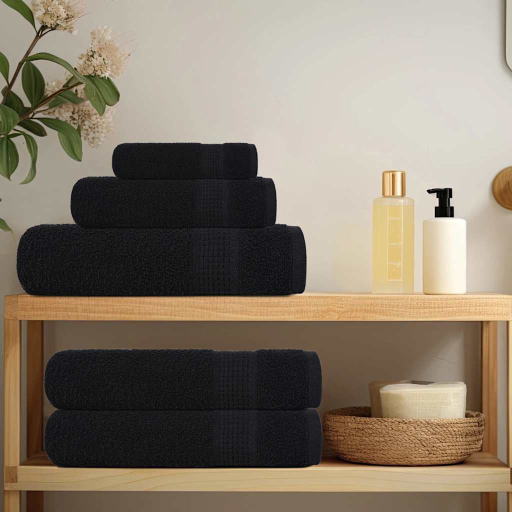 Handdoeken FROGN 2 st 50x100 cm 360 g/m² zwart is nu te koop bij PeponiXL, paradijselijk wonen!