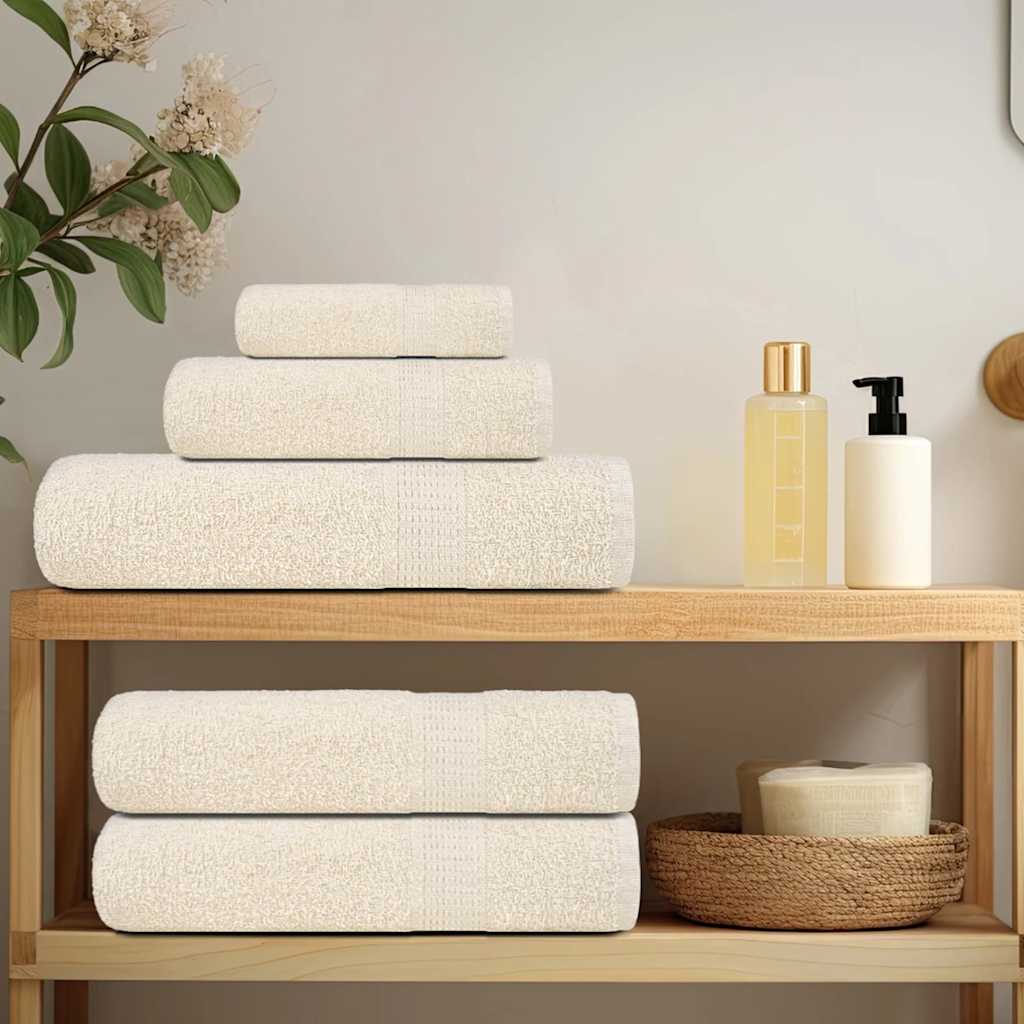 Handdoeken FROGN 4 st 50x100 cm 360 g/m² crème is nu te koop bij PeponiXL, paradijselijk wonen!