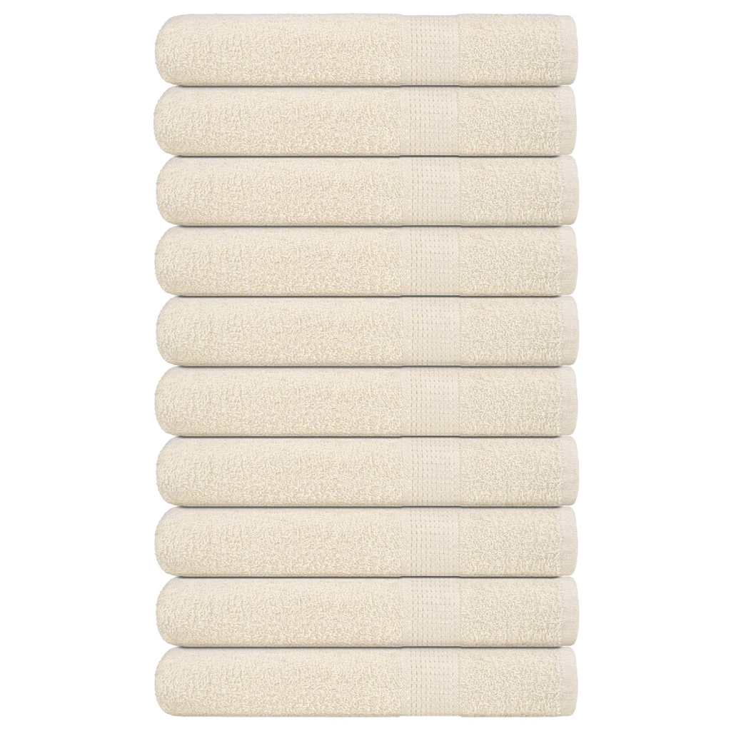Handdoeken FROGN 10 st 100x200 cm 360 g/m² crème is nu te koop bij PeponiXL, paradijselijk wonen!