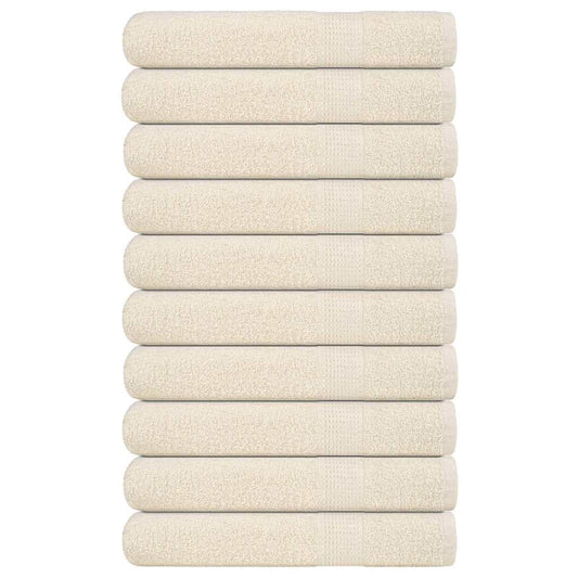 Handdoeken FROGN 10 st 100x200 cm 360 g/m² crème is nu te koop bij PeponiXL, paradijselijk wonen!