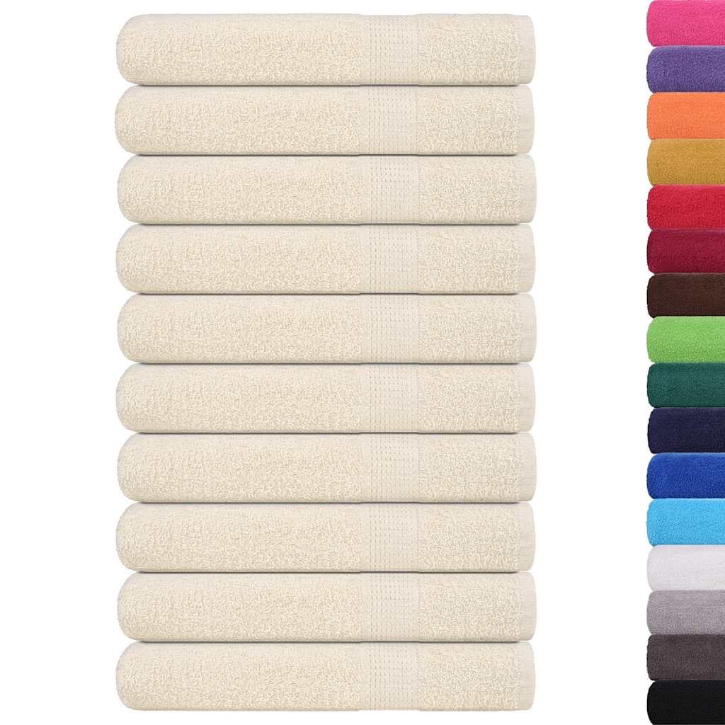 Handdoeken FROGN 10 st 100x200 cm 360 g/m² crème is nu te koop bij PeponiXL, paradijselijk wonen!