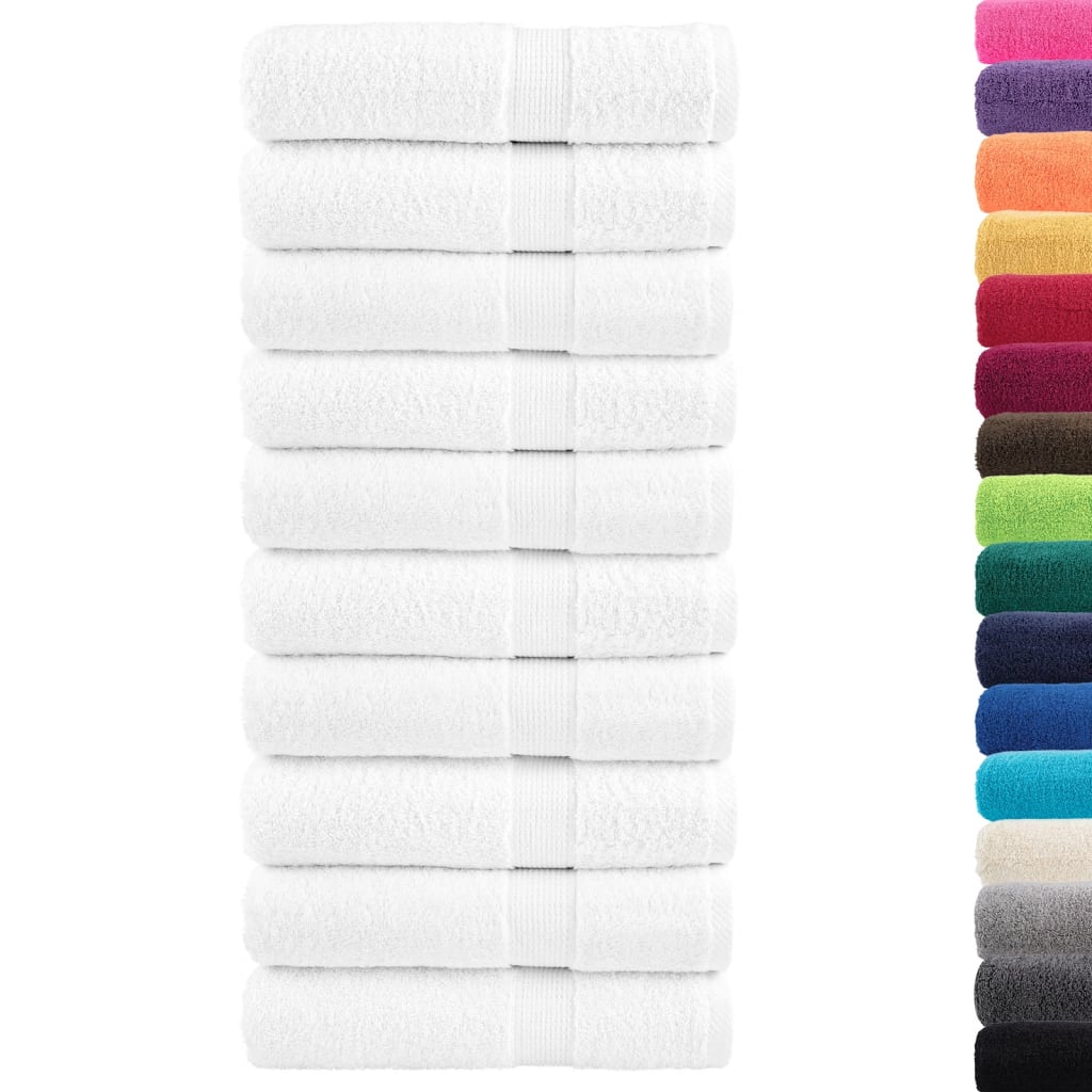 Badhanddoeken SOLUND 10 st 600 g/m² 100x150 cm wit is nu te koop bij PeponiXL, paradijselijk wonen!