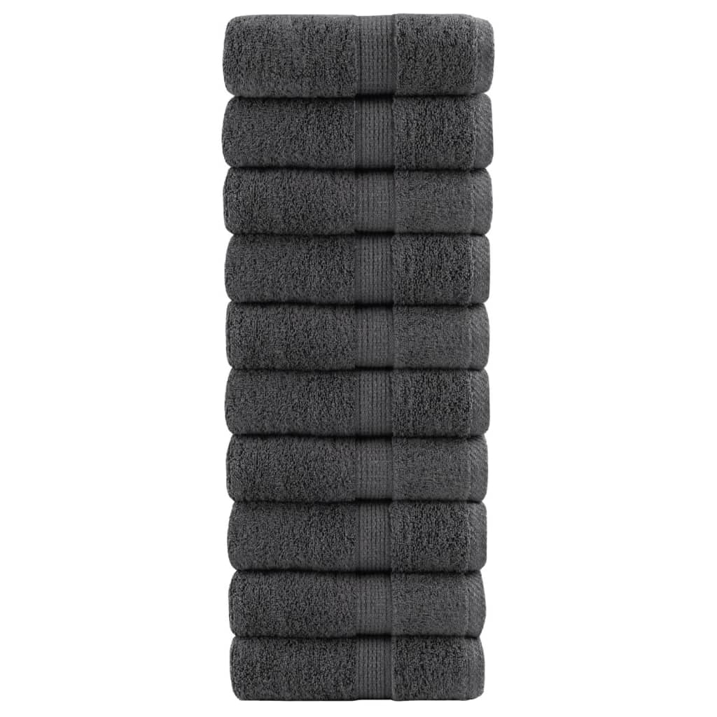 Premium washandjes SOLUND 10 stuks antraciet 30x30 cm 600 g/m² is nu te koop bij PeponiXL, paradijselijk wonen!