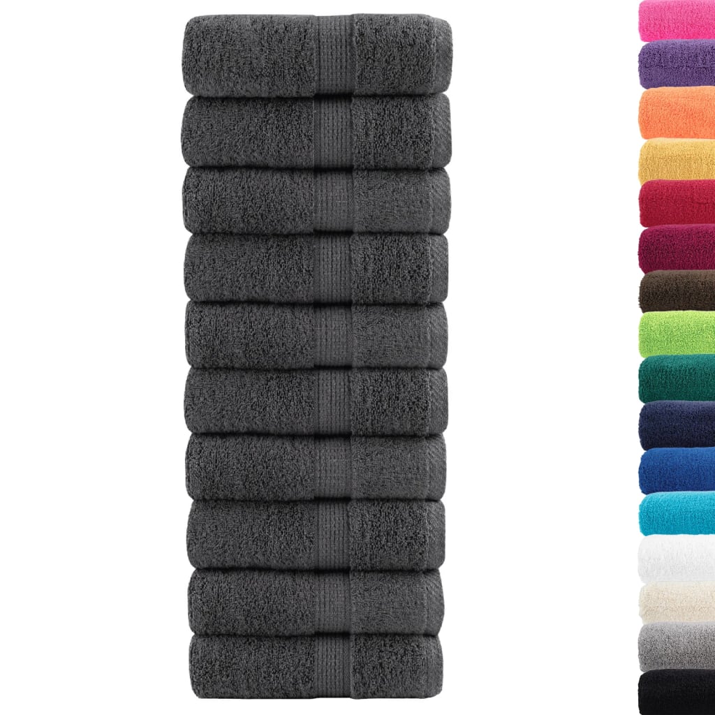 Premium washandjes SOLUND 10 stuks antraciet 30x30 cm 600 g/m² is nu te koop bij PeponiXL, paradijselijk wonen!