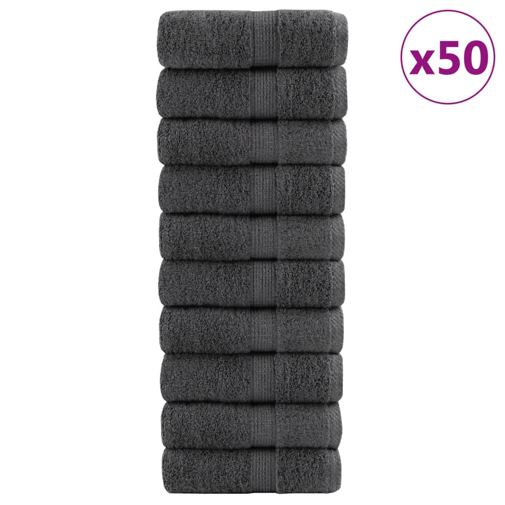 Premium washandjes SOLUND 50 stuks antraciet 30x30cm 600 g/m² is nu te koop bij PeponiXL, paradijselijk wonen!