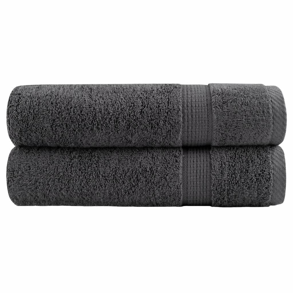 Handdoeken SOLUND 2 st 600 g/m² 50x100 cm antracietkleurig is nu te koop bij PeponiXL, paradijselijk wonen!