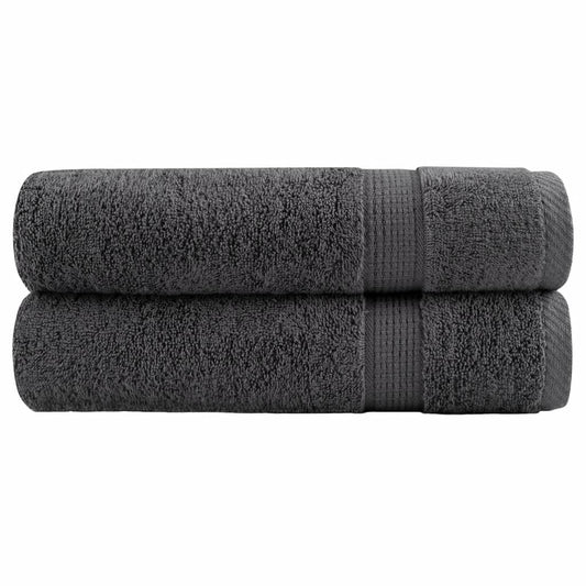 Handdoeken SOLUND 2 st 600 g/m² 50x100 cm antracietkleurig is nu te koop bij PeponiXL, paradijselijk wonen!