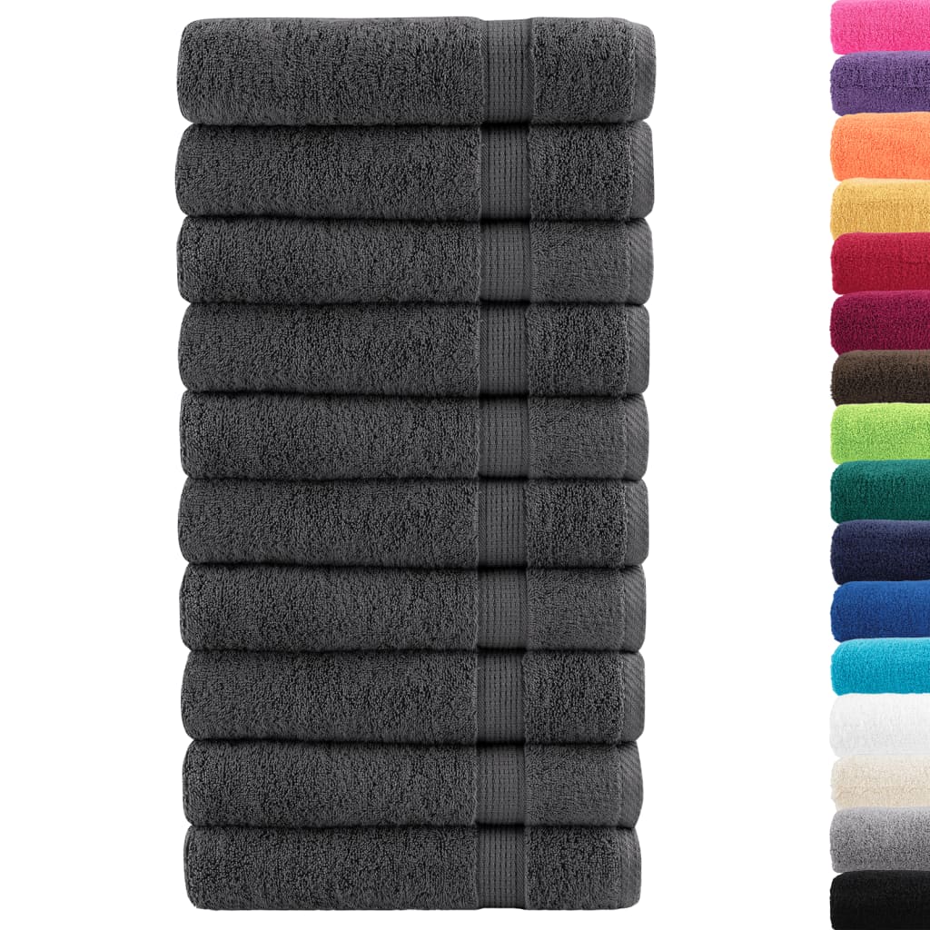 Handdoeken SOLUND 10 st 600 g/m² 50x100 cm antracietkleur is nu te koop bij PeponiXL, paradijselijk wonen!