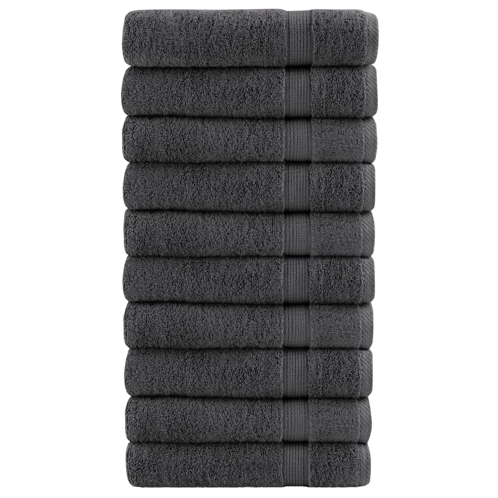 Handdoeken SOLUND 10 st 600 g/m² 100x150 cm antracietkleur is nu te koop bij PeponiXL, paradijselijk wonen!