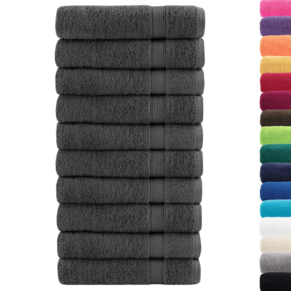 Handdoeken SOLUND 10 st 600 g/m² 100x150 cm antracietkleur is nu te koop bij PeponiXL, paradijselijk wonen!