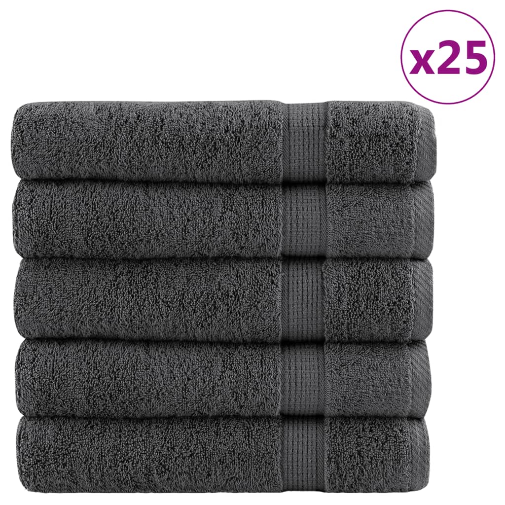 Badhanddoeken SOLUND 25 st 600 g/m² 100x150 cm antraciet is nu te koop bij PeponiXL, paradijselijk wonen!