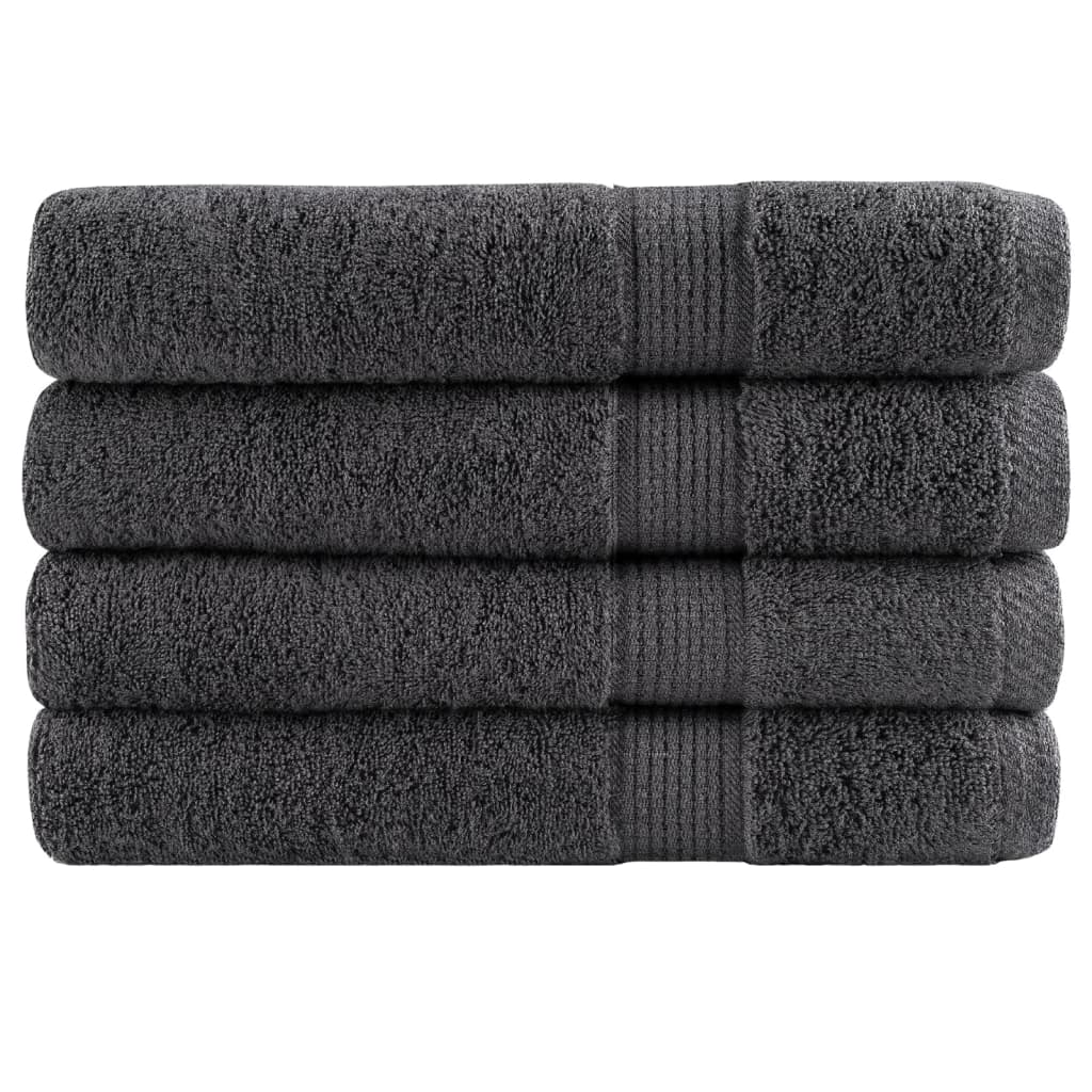 Handdoeken SOLUND 4 st 600 g/m² 100x200 cm antracietkleur is nu te koop bij PeponiXL, paradijselijk wonen!