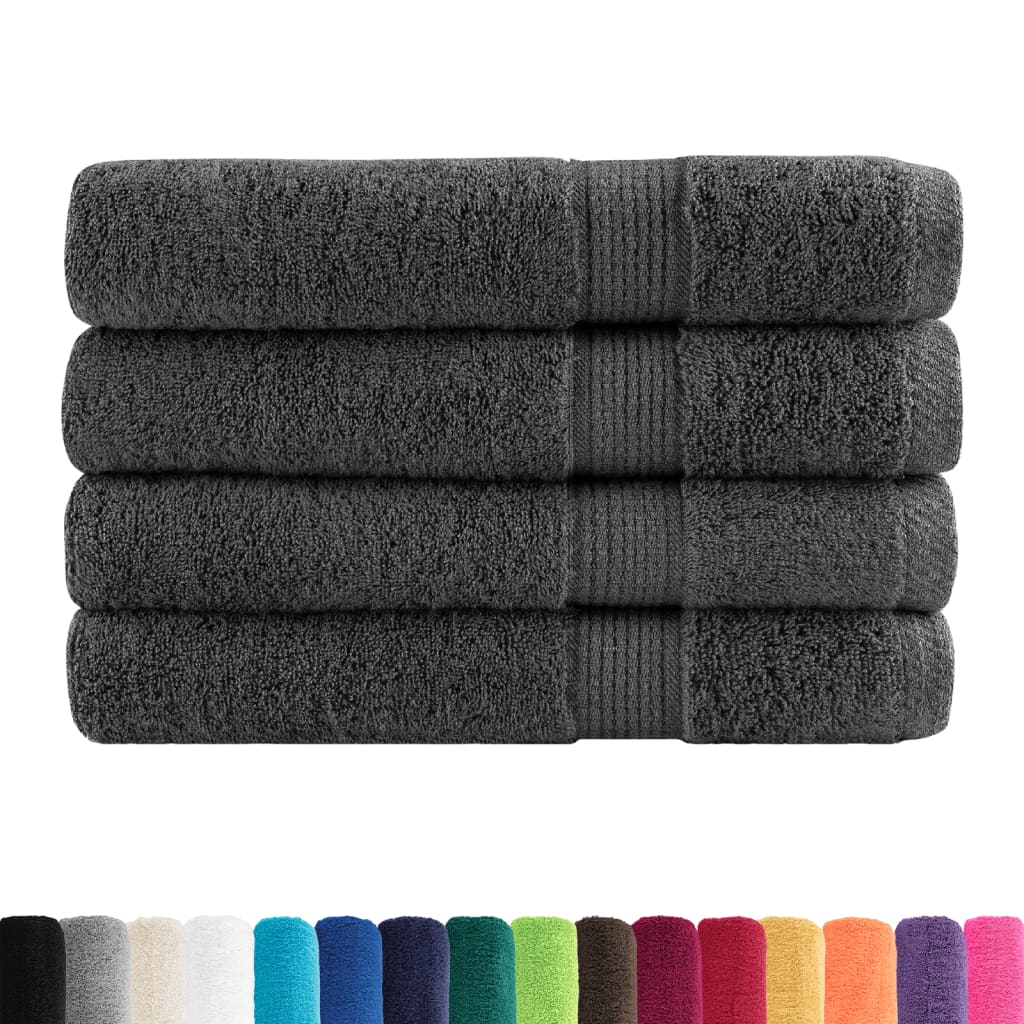 Handdoeken SOLUND 4 st 600 g/m² 100x200 cm antracietkleur is nu te koop bij PeponiXL, paradijselijk wonen!