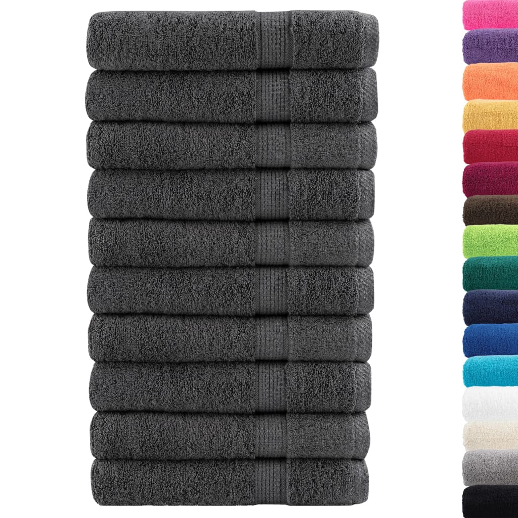 Handdoeken SOLUND 10 st 600 g/m² 100x200 cm antracietkleur is nu te koop bij PeponiXL, paradijselijk wonen!