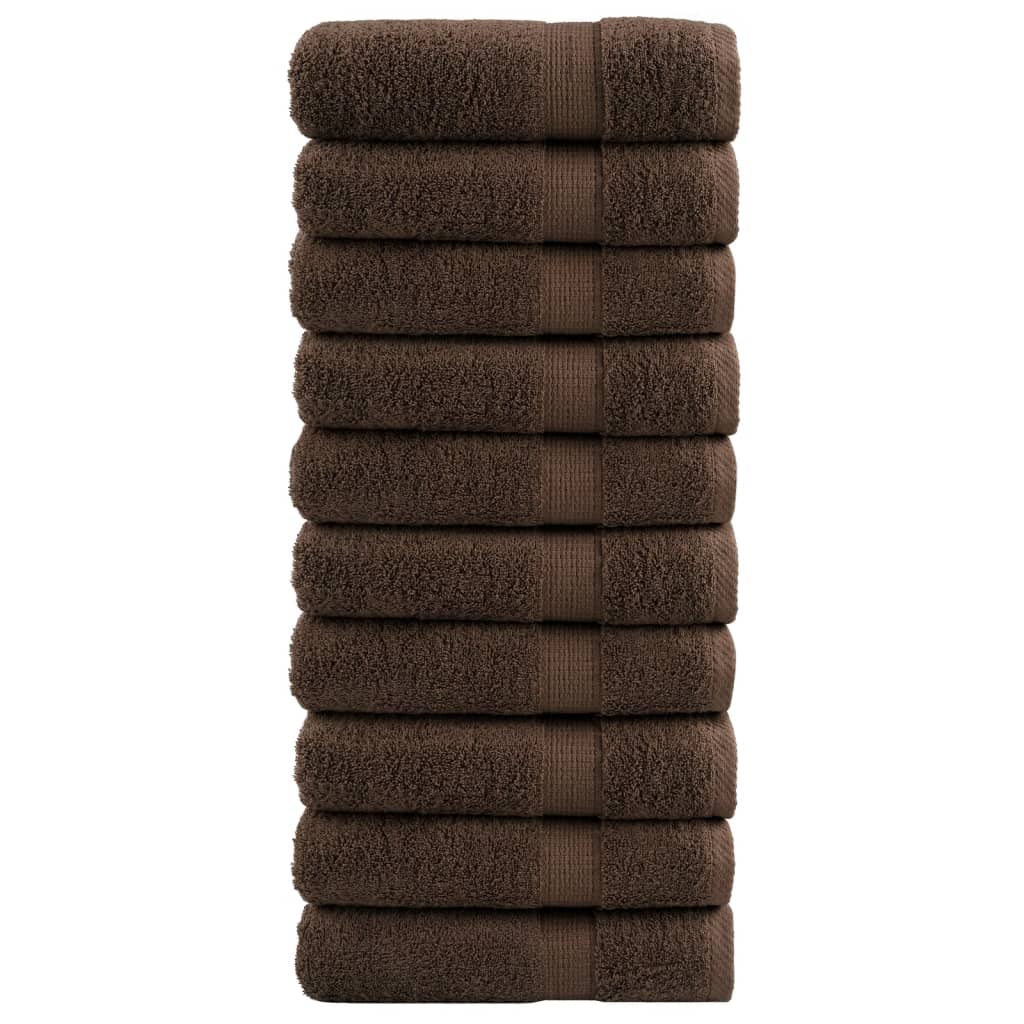 Badhanddoeken SOLUND 10 st 600 g/m² 70x140 cm bruin is nu te koop bij PeponiXL, paradijselijk wonen!