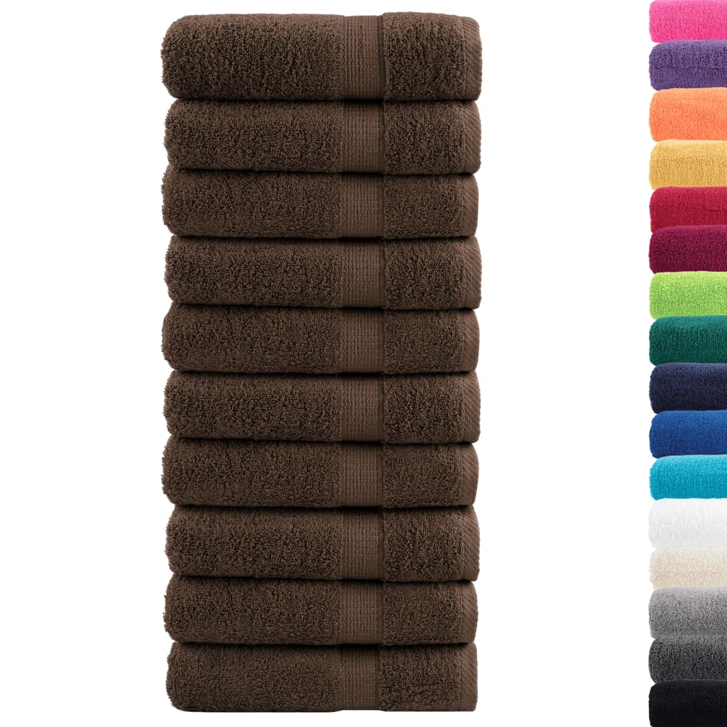 Badhanddoeken SOLUND 10 st 600 g/m² 70x140 cm bruin is nu te koop bij PeponiXL, paradijselijk wonen!