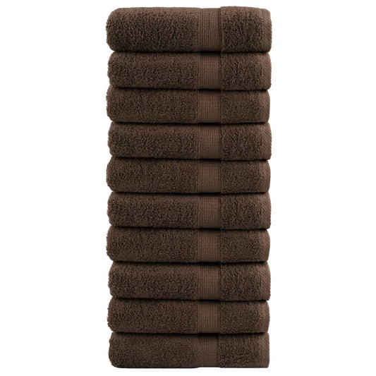 Badhanddoeken SOLUND 10 st 600 g/m² 100x150 cm bruin is nu te koop bij PeponiXL, paradijselijk wonen!