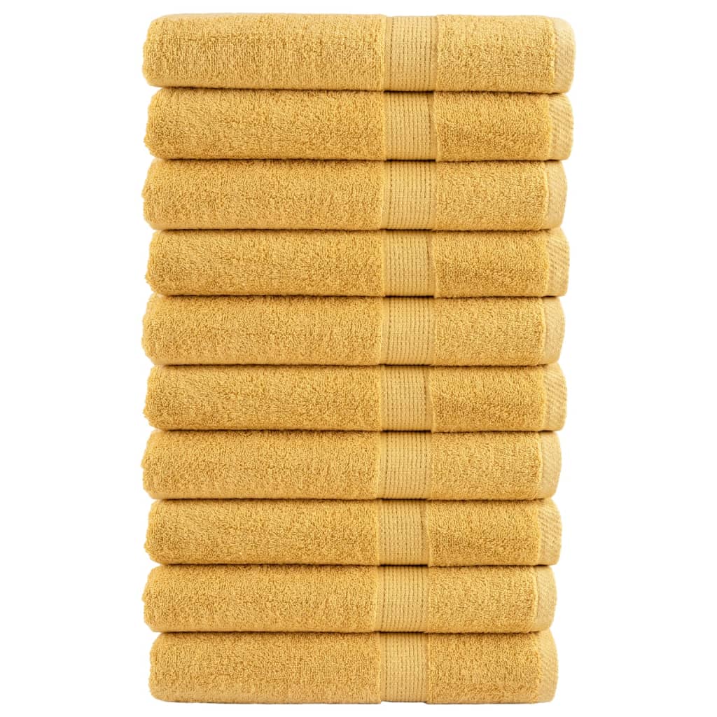 Handdoeken SOLUND 10 st 600 g/m² 100x200 cm goudkleurig is nu te koop bij PeponiXL, paradijselijk wonen!