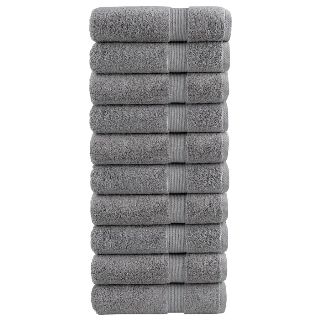 Badhanddoeken SOLUND 10 st 600 g/m² 100x150 cm grijs is nu te koop bij PeponiXL, paradijselijk wonen!