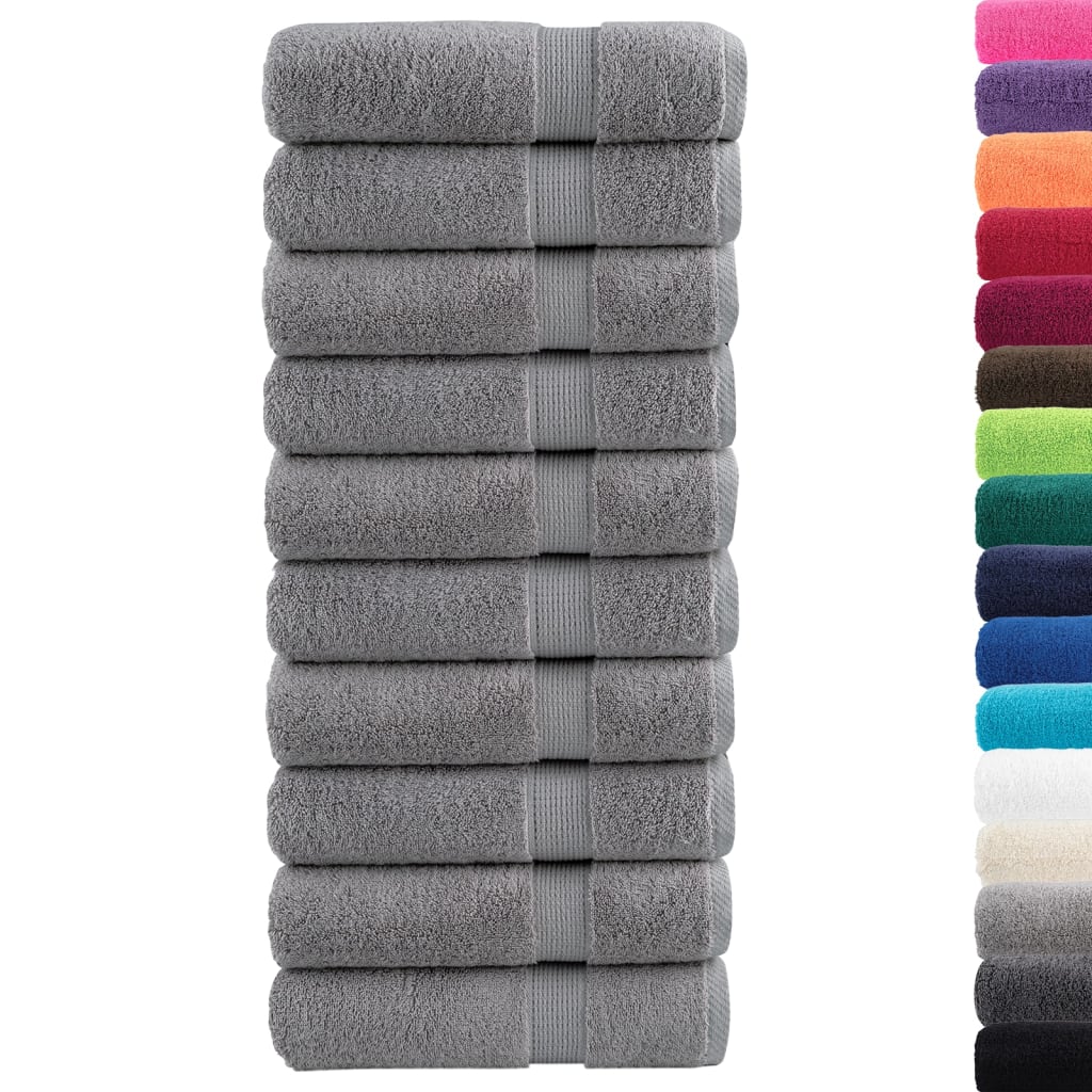Badhanddoeken SOLUND 10 st 600 g/m² 100x150 cm grijs is nu te koop bij PeponiXL, paradijselijk wonen!