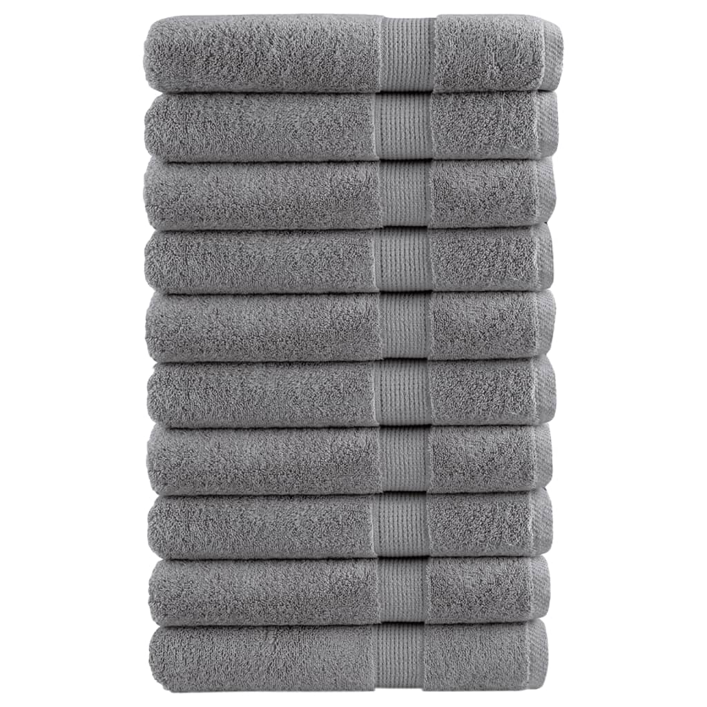 Handdoeken SOLUND 10 st 600 g/m² 100x200 cm grijs is nu te koop bij PeponiXL, paradijselijk wonen!