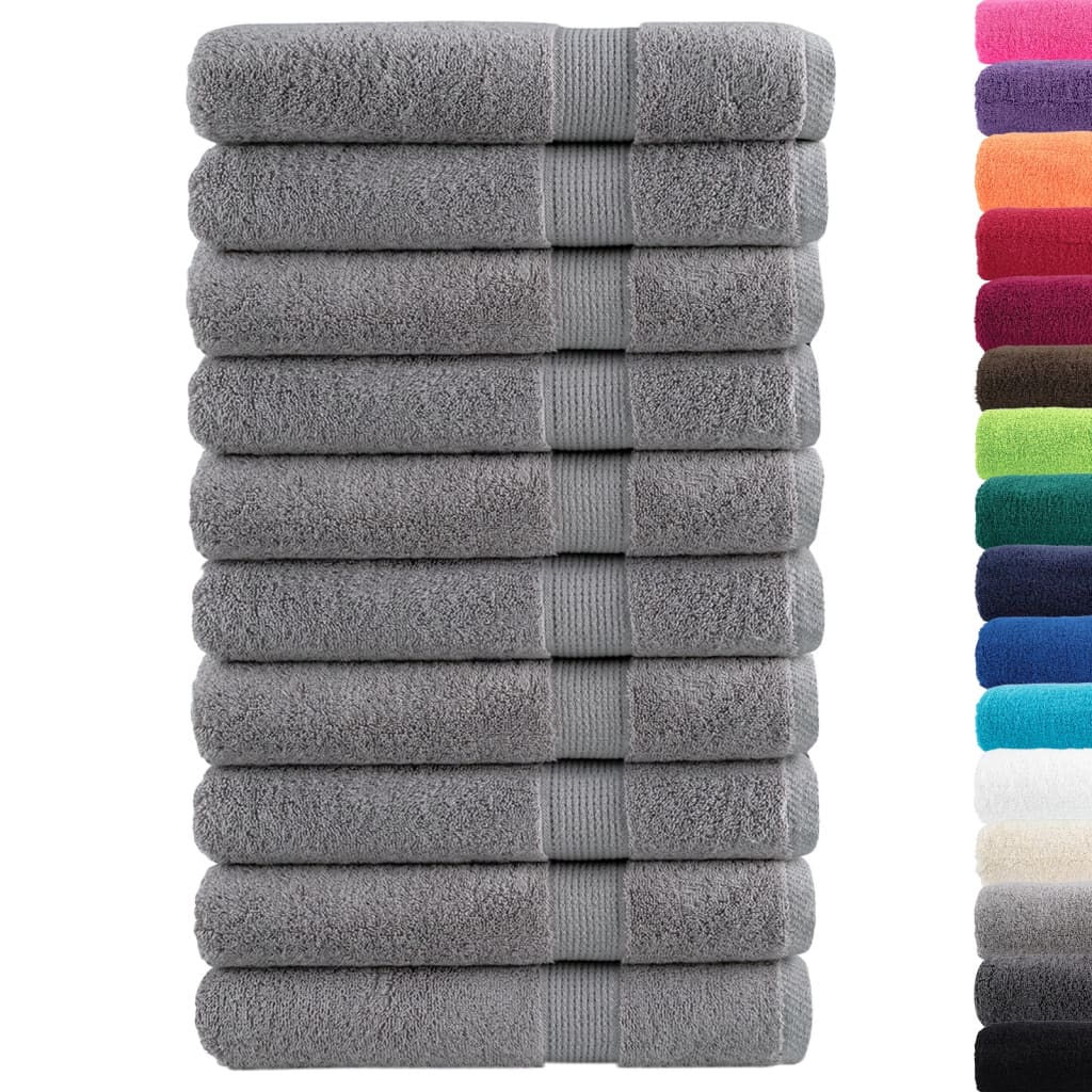 Handdoeken SOLUND 10 st 600 g/m² 100x200 cm grijs is nu te koop bij PeponiXL, paradijselijk wonen!