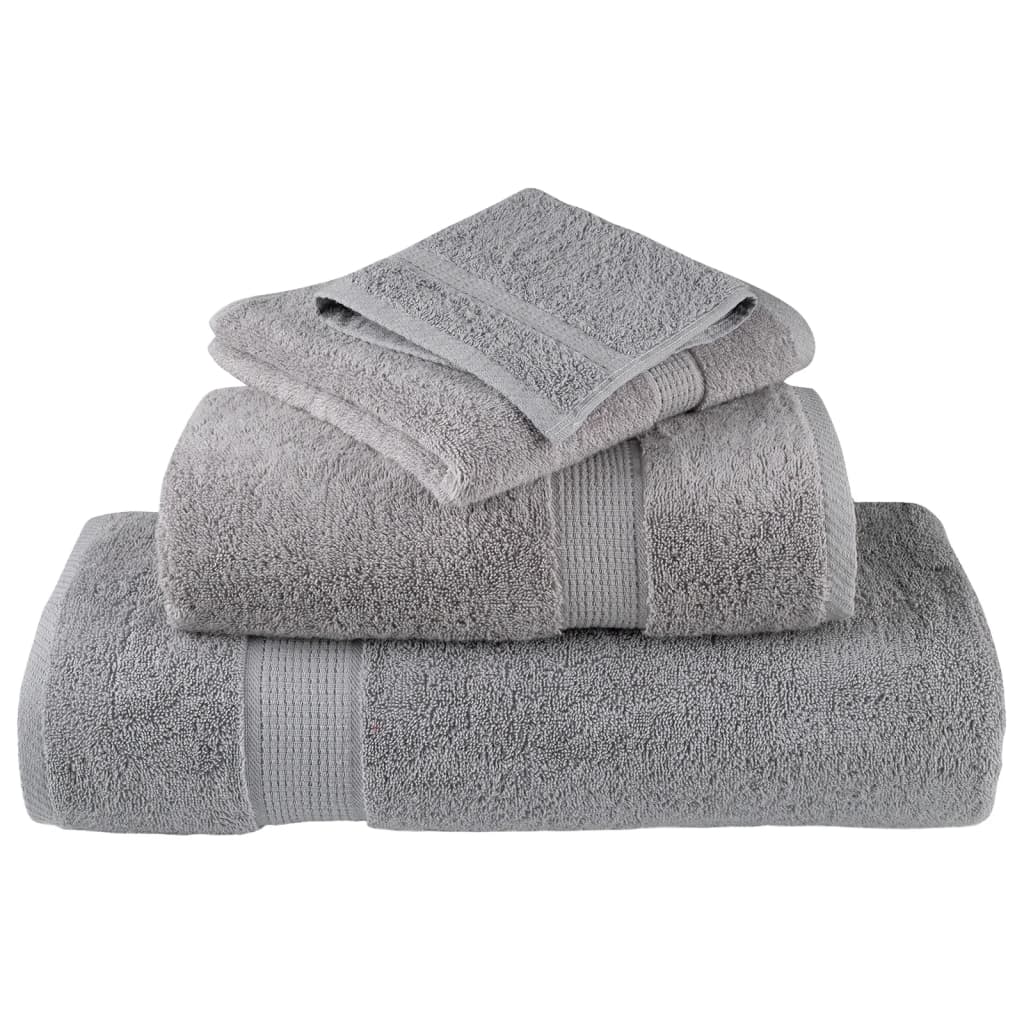 Handdoeken SOLUND 10 st 600 g/m² 100x200 cm grijs is nu te koop bij PeponiXL, paradijselijk wonen!