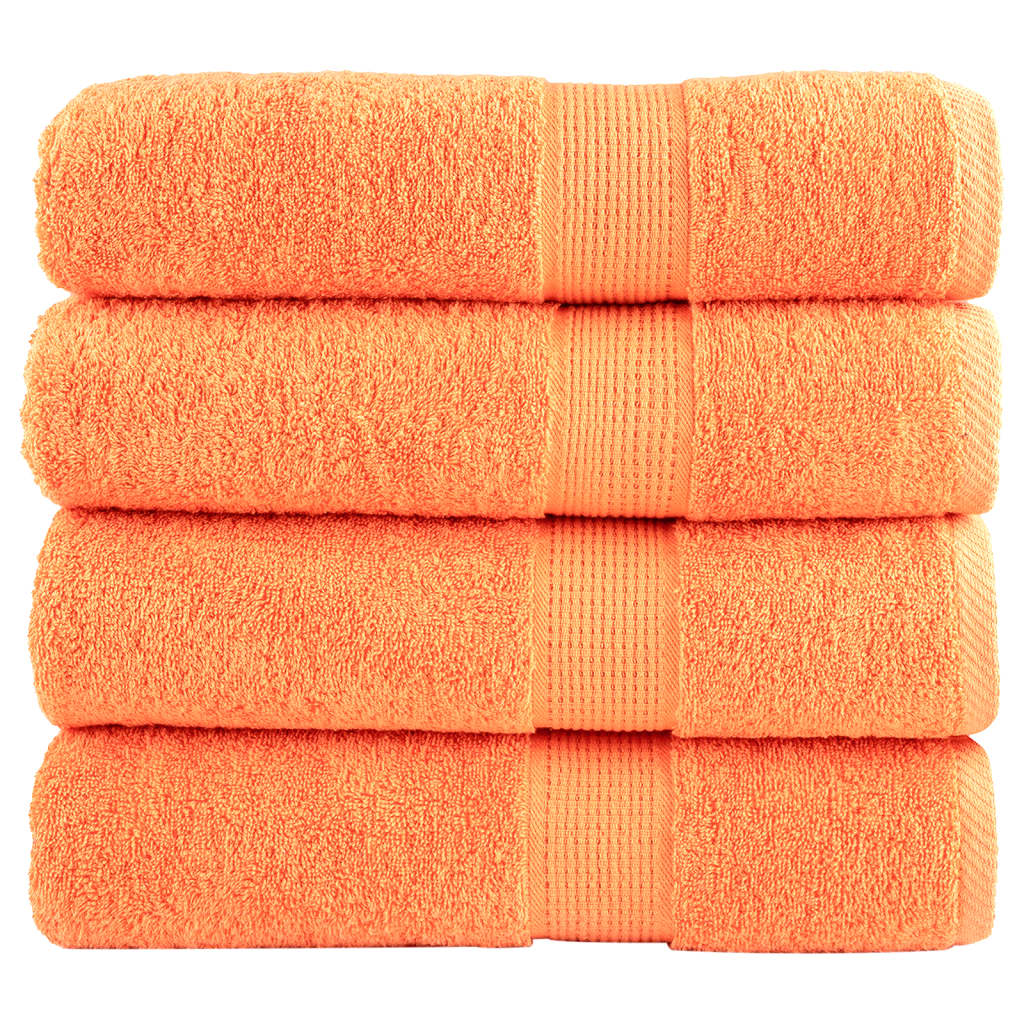 Badhanddoeken SOLUND 4 st 600 g/m² 70x140 cm oranje is nu te koop bij PeponiXL, paradijselijk wonen!