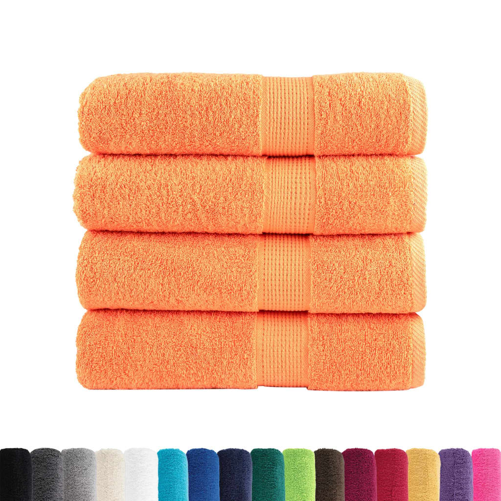Badhanddoeken SOLUND 4 st 600 g/m² 70x140 cm oranje is nu te koop bij PeponiXL, paradijselijk wonen!