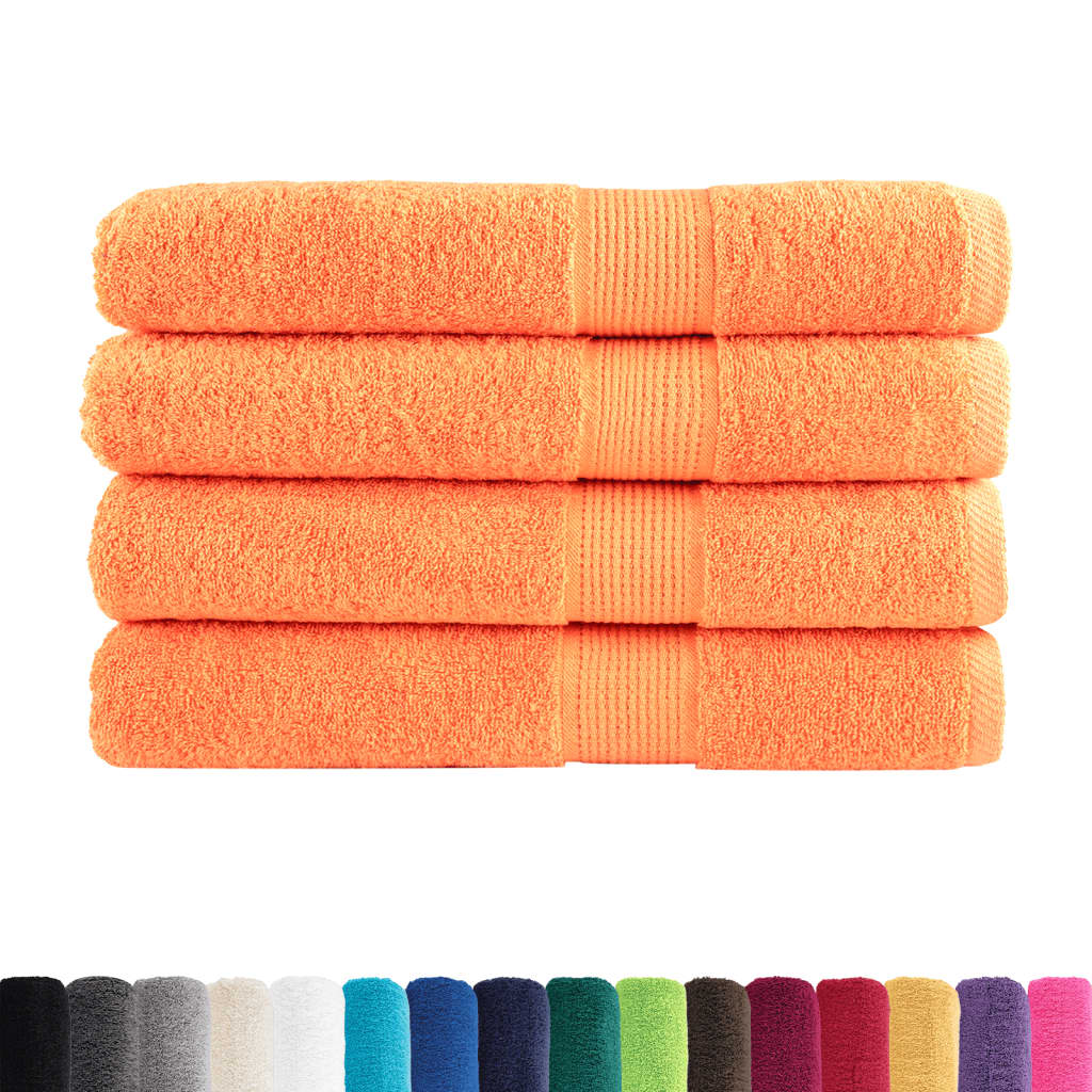 Handdoeken SOLUND 4 st 600 g/m² 100x200 cm oranje is nu te koop bij PeponiXL, paradijselijk wonen!