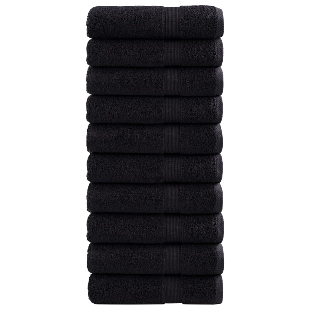 Handdoeken SOLUND 10 st 600 g/m² 50x100 cm zwart is nu te koop bij PeponiXL, paradijselijk wonen!