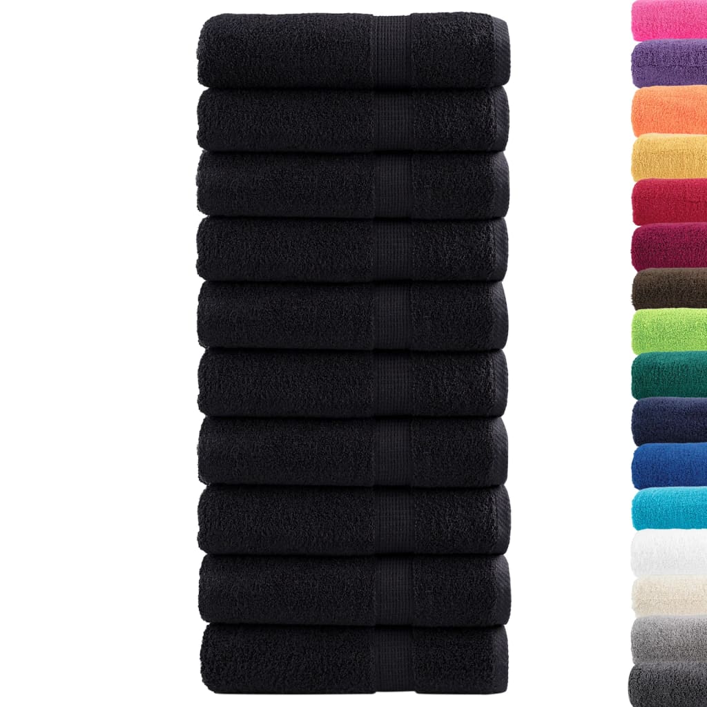Handdoeken SOLUND 10 st 600 g/m² 50x100 cm zwart is nu te koop bij PeponiXL, paradijselijk wonen!