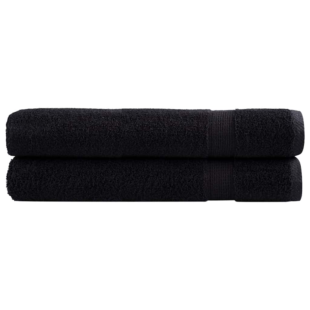 Handdoeken SOLUND 2 st 600 g/m² 100x200 cm zwart is nu te koop bij PeponiXL, paradijselijk wonen!